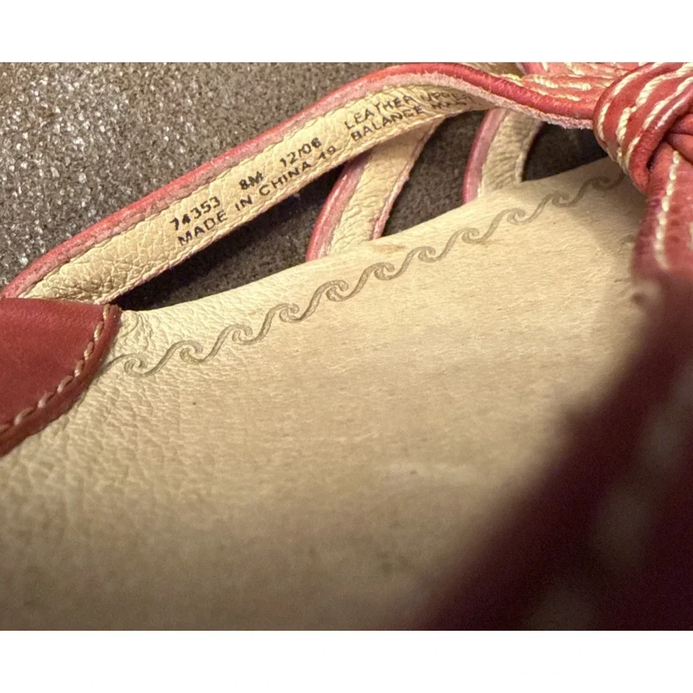 Clarks Artisan Collection Red Leather‎ Espadrille Wedge Sandals 8M